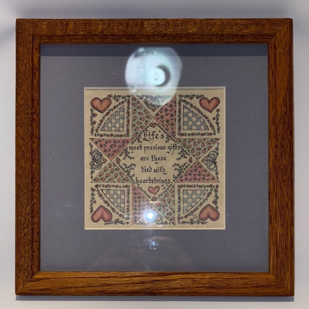 Framed Heart and Quilt Pattern Art